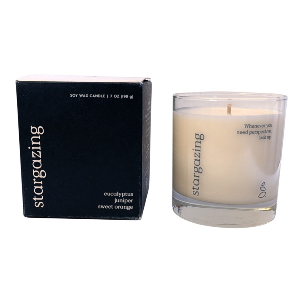 Grove Collaborative Stargazing Soy Wax Candle Eucalyptus Juniper Orange 7 oz
